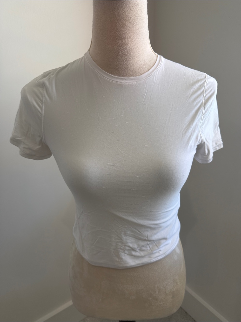 aerie White smoothez Crop Tee